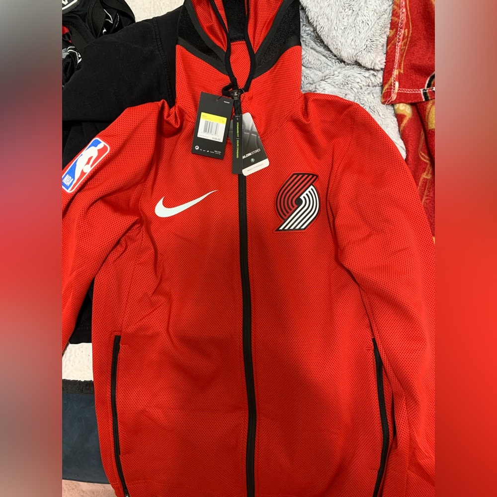 Portland Trail Blazers Nike Red Showtime Therma Flex Performance Full-Zip Hoodie